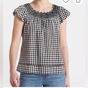 NWT Stitch Fix Daniel Rainn Zaia Sz L Gingham Print Top